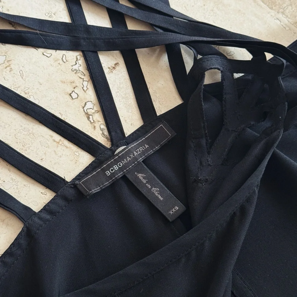 BCBG Black Silk Y2K Strappy Camisole - Picture 5 of 7